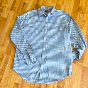 Murano Liquid cotton luxury long sleeve plaid button front shirt LT